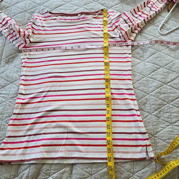 Boden Stripes Ahead of The Rest Top Women's 8 Pink Red Preppy Casual Nautical - Picture 8 of 9